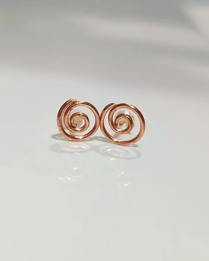 Cercei spirală din cupru masiv