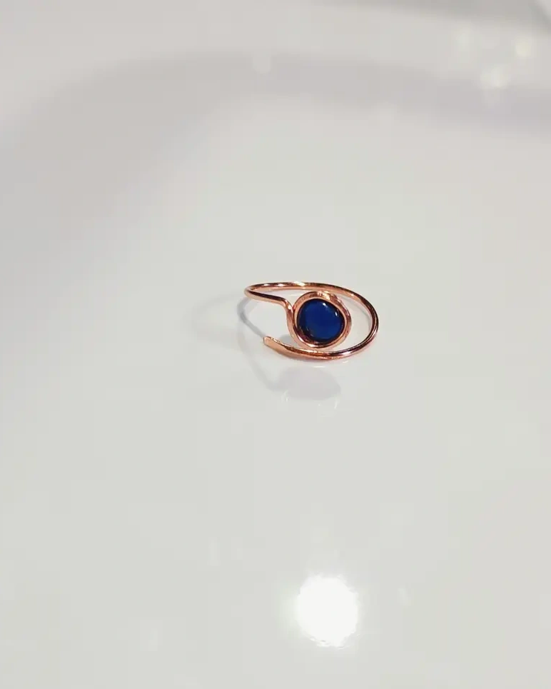 Inel reglabil din Cupru & Lapis Lazuli