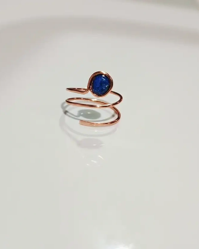 Inel din cupru & Lapis Lazuli