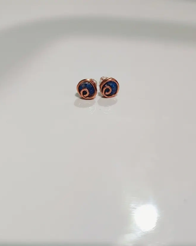 Cercei din cupru & lapislazuli